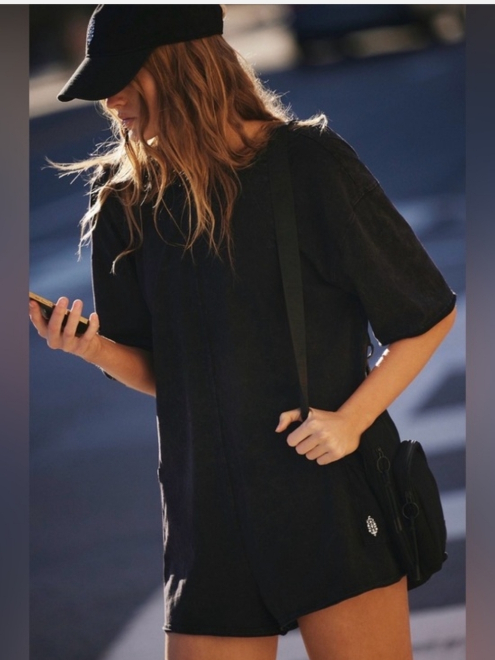 Free People Movement Hot Shot Tee Romper Black Size Small New - Picture 10 of 11